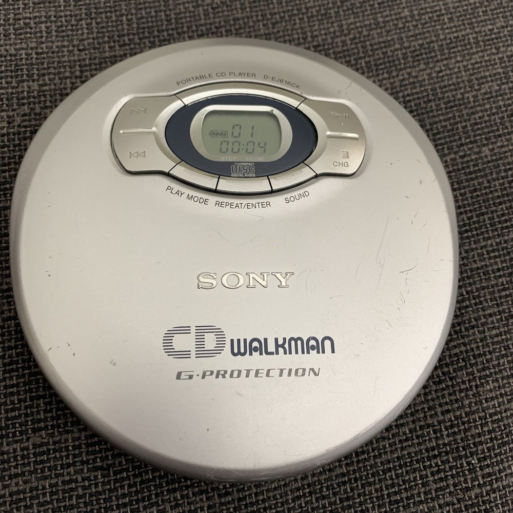 Sony D-EJ612CK Portable CD Walkman G-Protection Player Tested /Works